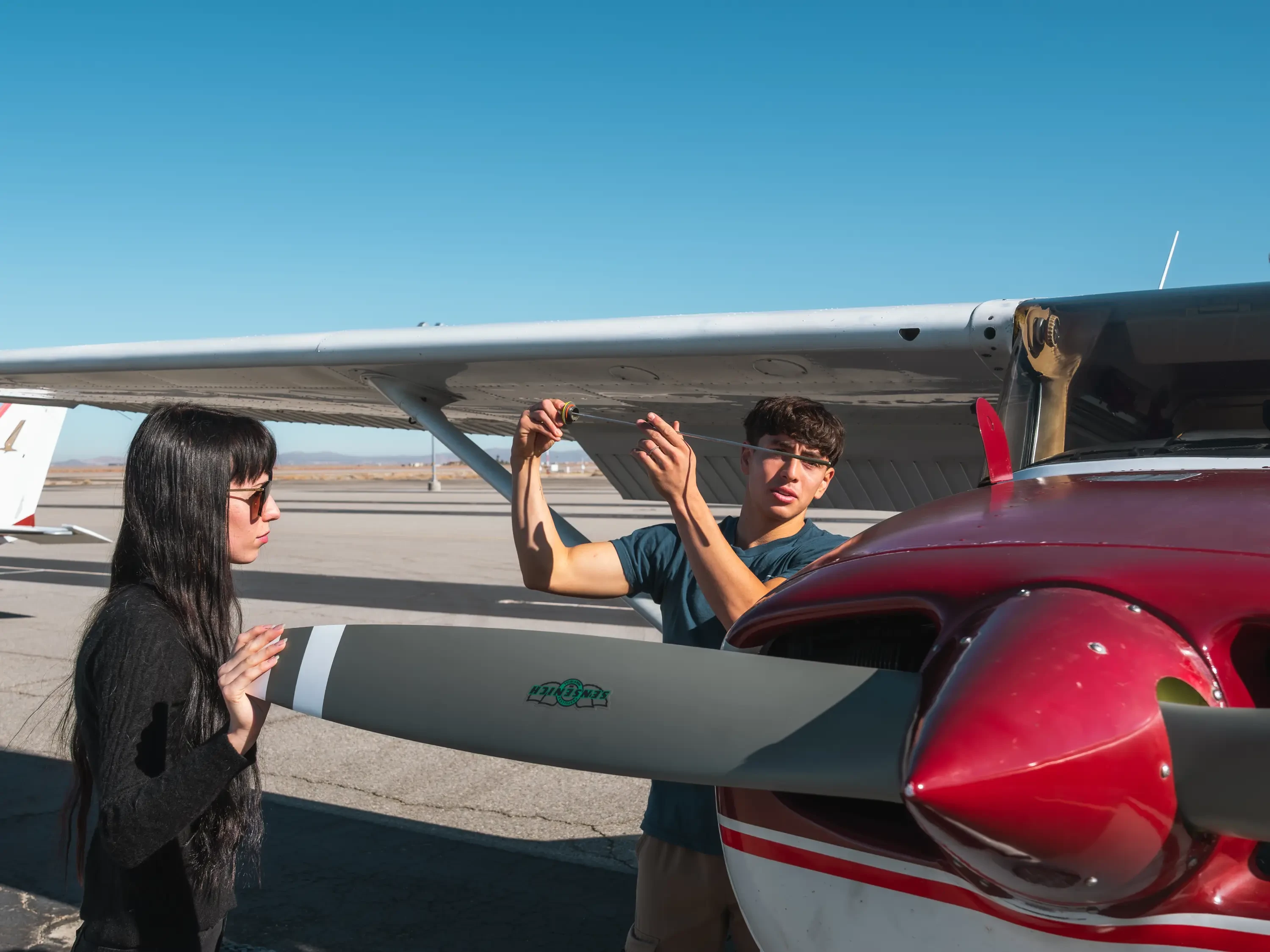 Preflight wing inspection training at MH Aviation